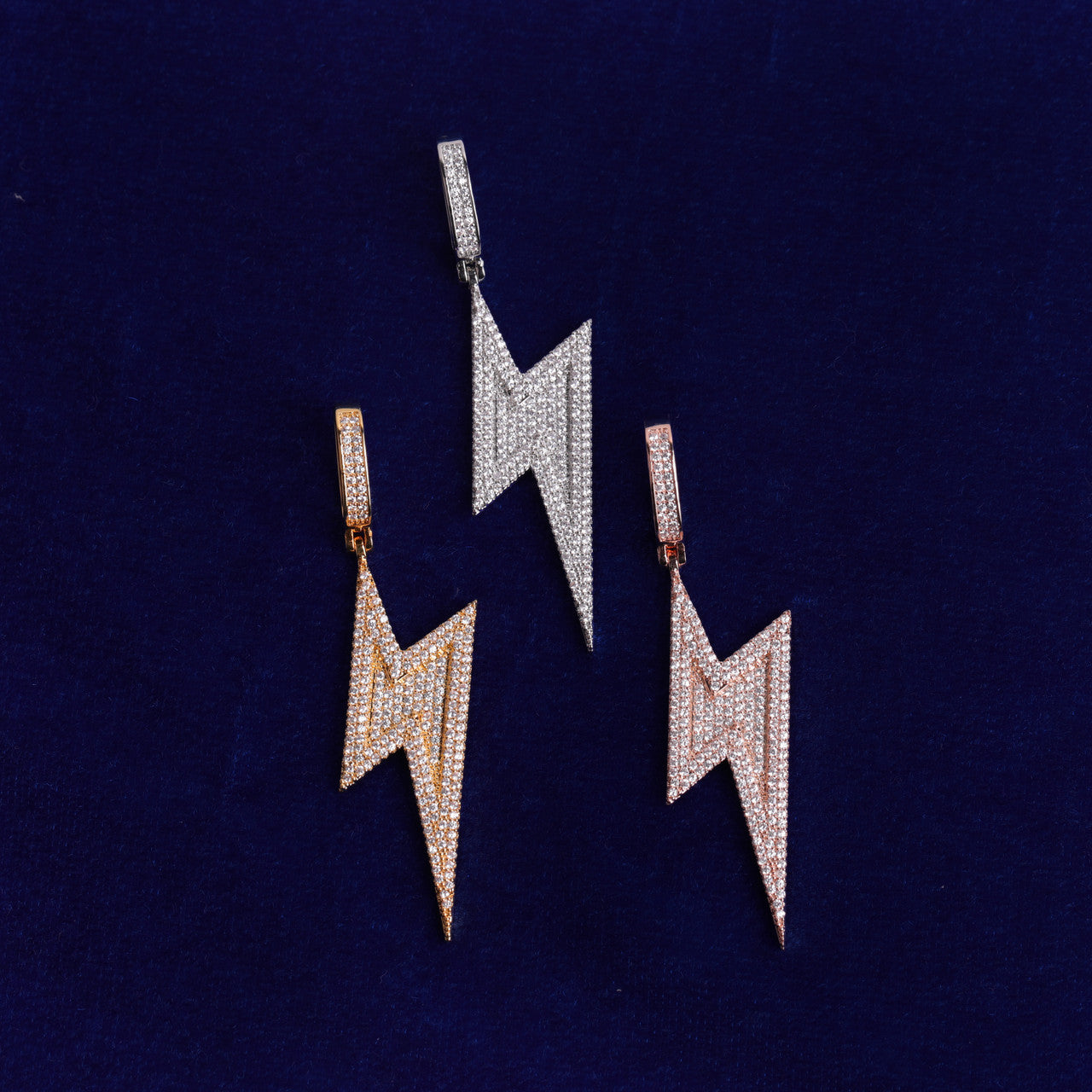 Thunderbolt | Prong Set VVS Diamond CZ Iced Blinged Out Pendant