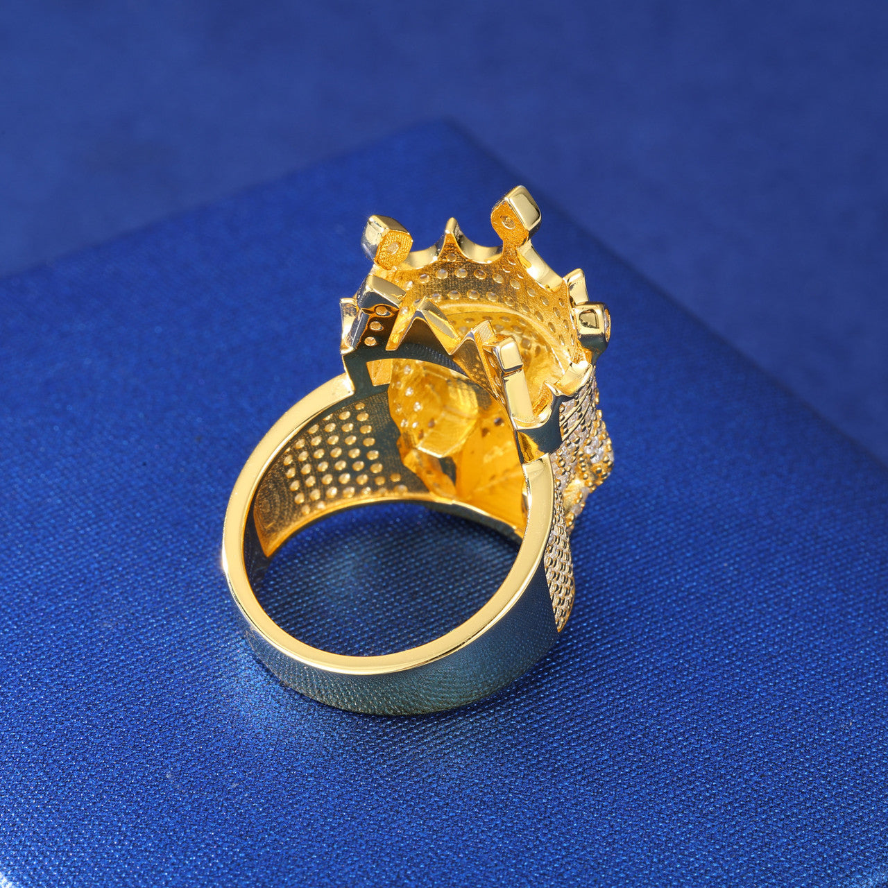 The Death Conqueror | Solid Sterling Silver Moissanite Diamond Crown Skull Hip Hop Ring