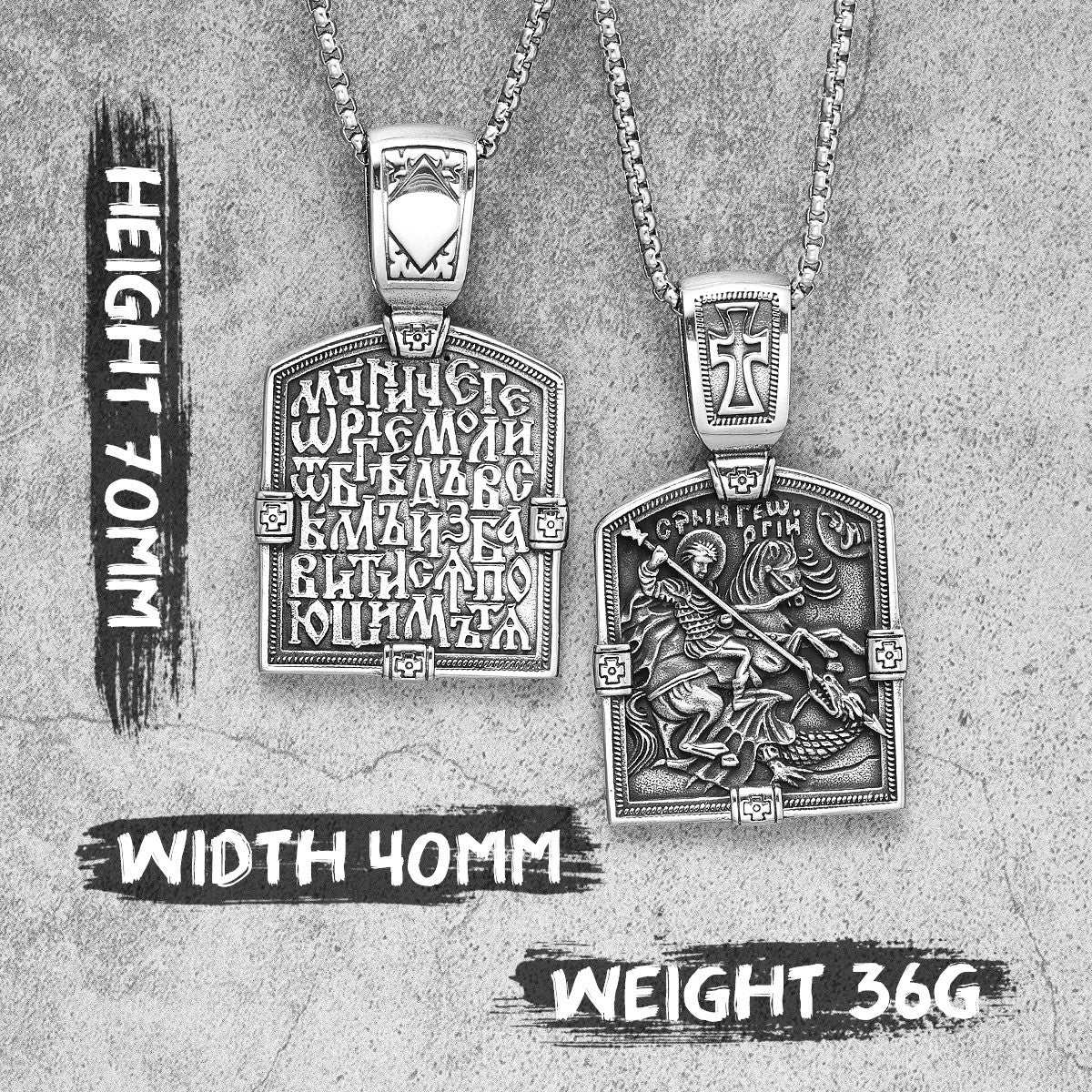 St George Slaying The Dragon | 316L No Fade Stainless Steel Christian Renaissance Era Pendant