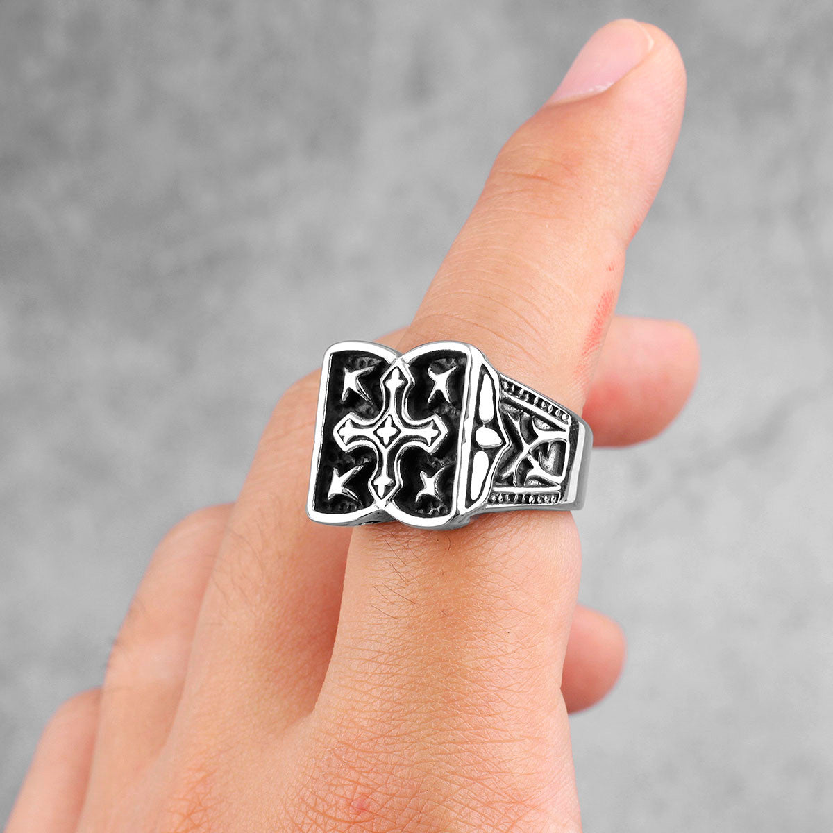 Faith | 316L No Fade Stainless Steel Talisman Faith Cross Unique Personality Rings