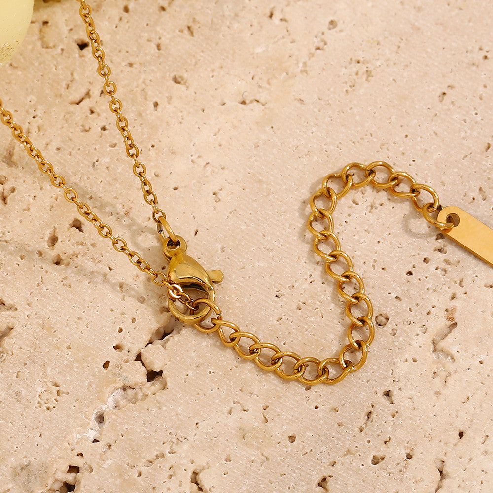 Ladies 18k Gold Waterproof Solid Stainless Steel Sun Coconut Palm Tree Pendant Necklace