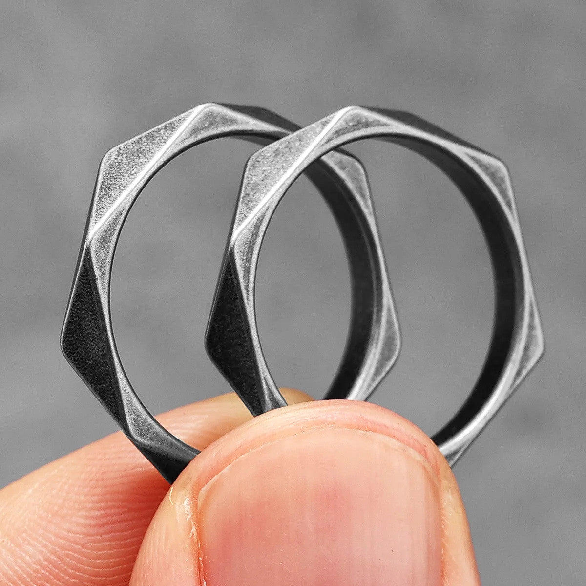 Rhombic | 316L No Fade Stainless Steel Geometric Cut Men's Designer Ring