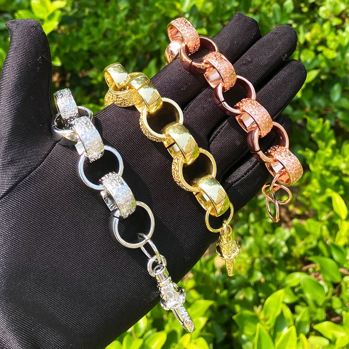 Filigree Chain | 20mm Rolo Link 24k Gold 925 Silver Belcher Clasp Hip Hop Chains