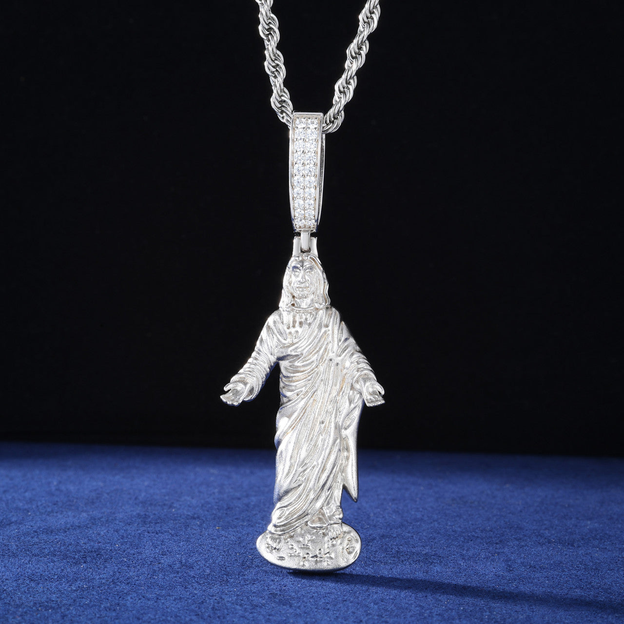 Thou Art Jesus | Hip Hop 18K Gold 925 Sterling Silver Moissanite Diamond Jesus Piece Pendant Chain