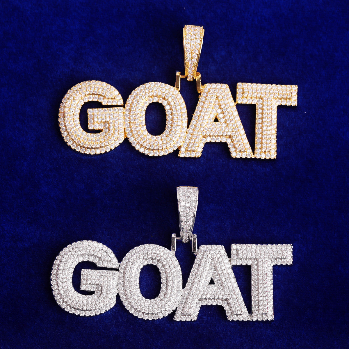 Goat Status | Classic Custom Made 4 Prong Set VVS Diamond CZ Nameplate Pendant