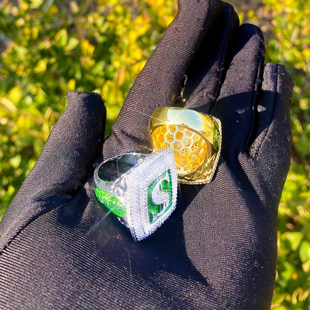 Money Mind | VVS Diamond CZ Dollar Sign Luxury 5AA+ Prong Set Iced Blinged Out Rings