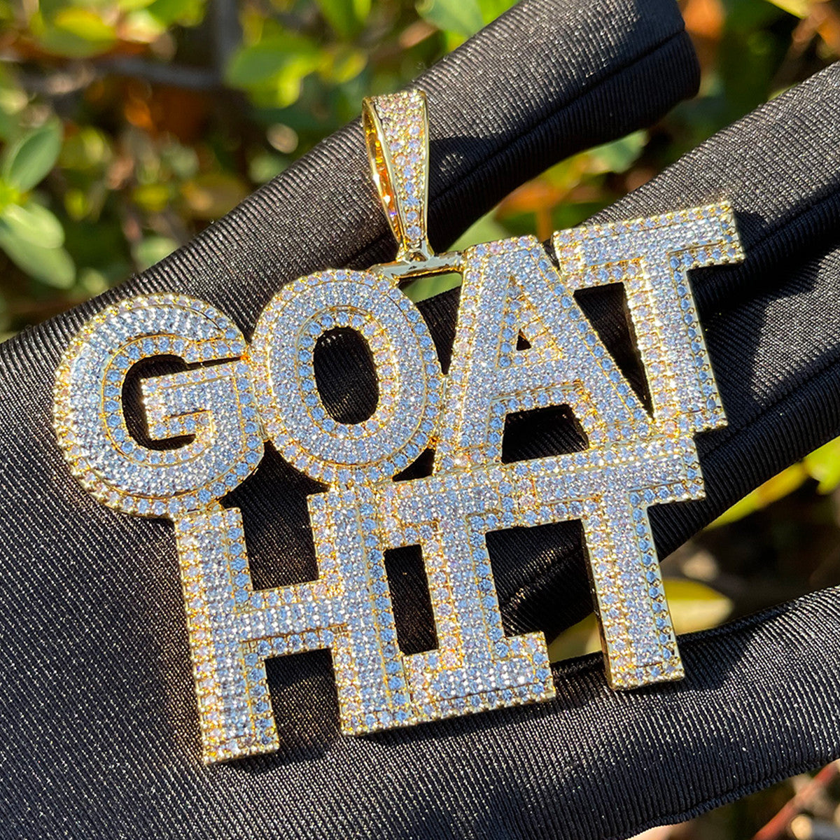 ALL CAP | Bold Capitalized Iced Prong Set Custom Made Nameplate Pendant