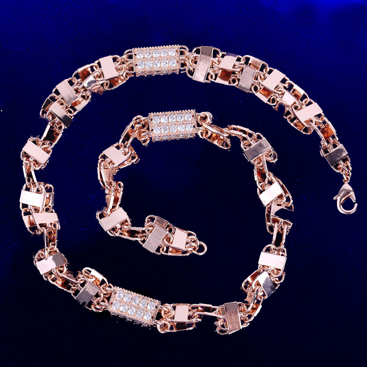 Blocked Ice | VVS Diamond CZ Prong Set Block Link Hip Hop Chain Necklace