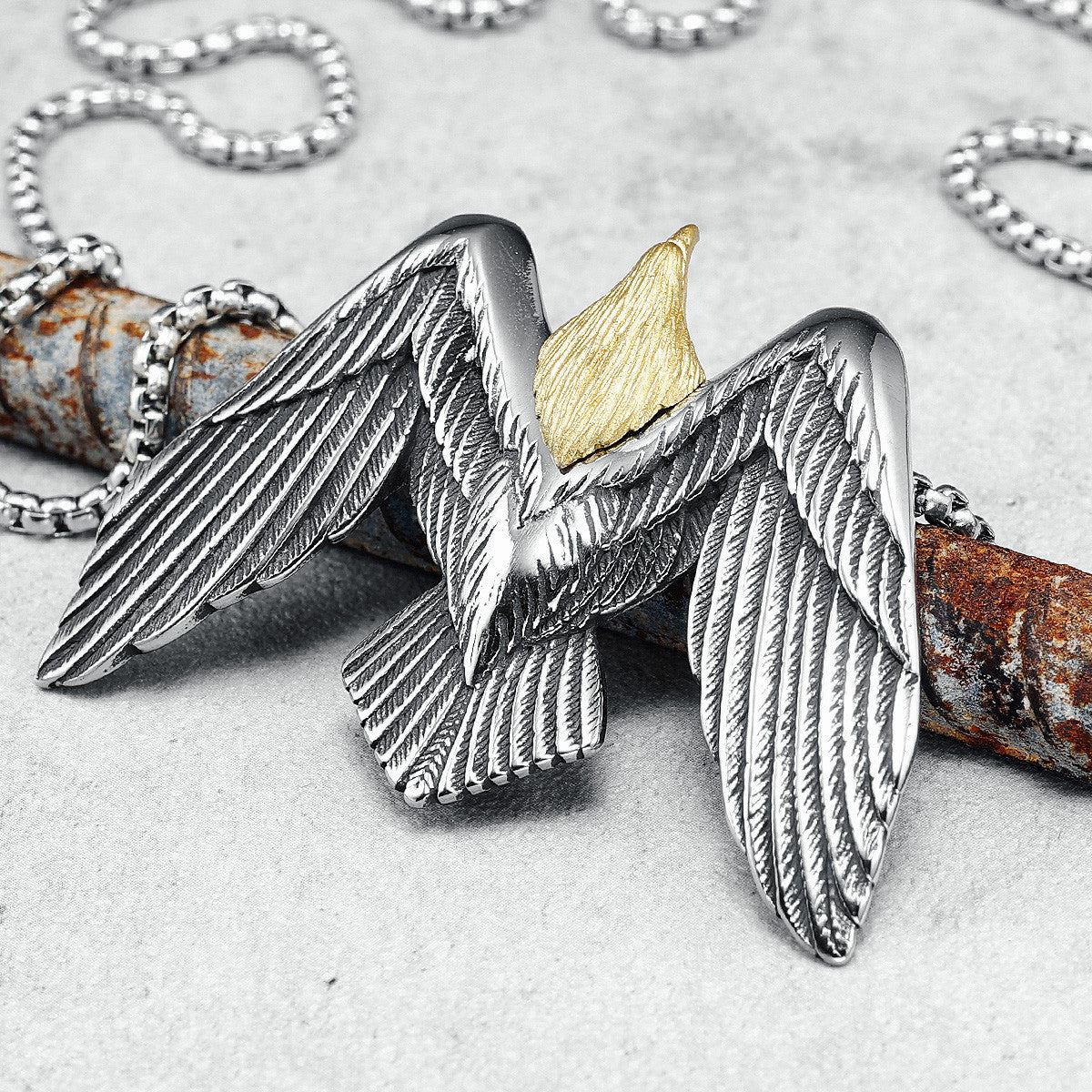 Soaring Eagle | 316L Stainless Steel Street Style Hip Hop Flying Eagle Pendant
