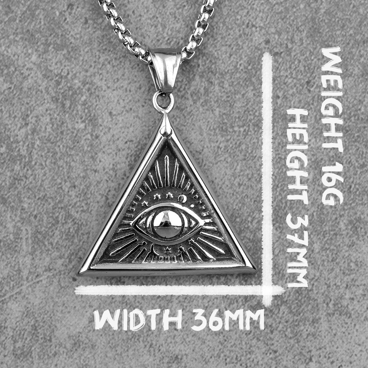 Eye of God | No Fade Solid Stainless Steel Hip Hop All Seeing Eye Triangle Pendant