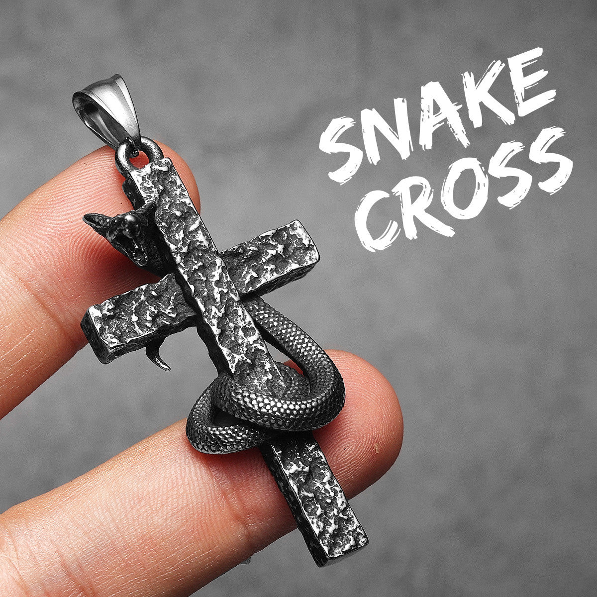 Cobra Cross | Solid Stainless Steel Good VS Evil Street Wear Pendant Chain Necklace