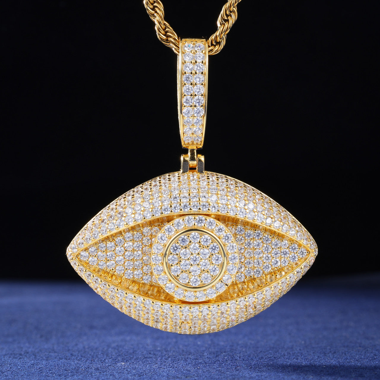 VVS Evil Eye | Moissanite Diamond Sterling Silver Hip Hop Pendant Chain