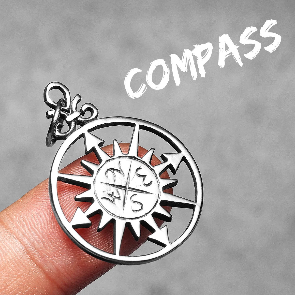 Compass | 316L Sold Stainless Steel Nautical Navigator Symbol Pendant