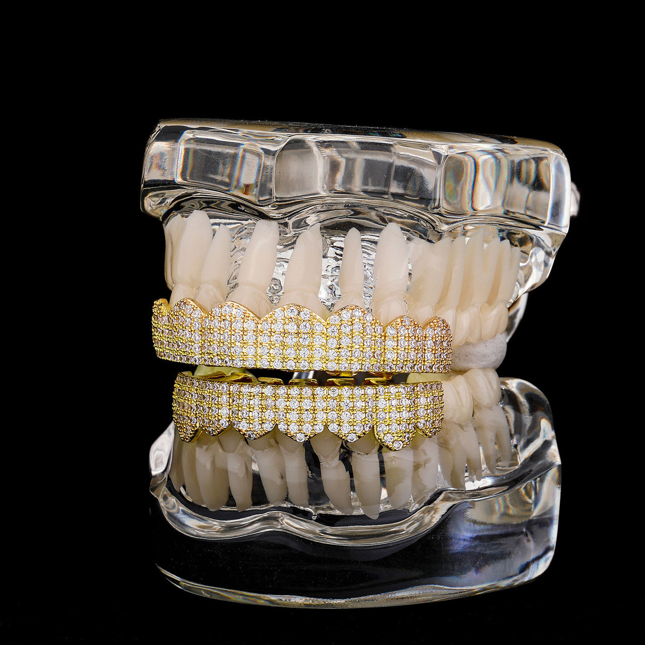 WordPlay | VVS Diamond CZ 18k 925 Silver Full Iced Hip Hop Full Mouth Tooth Grillz