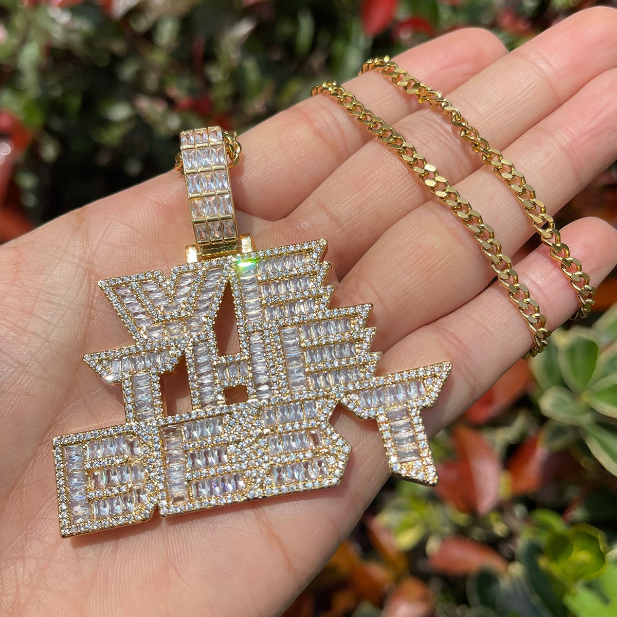 We The Best | All Baguette VVS Diamond CZ Flooded Ice Hip Hop Pendant