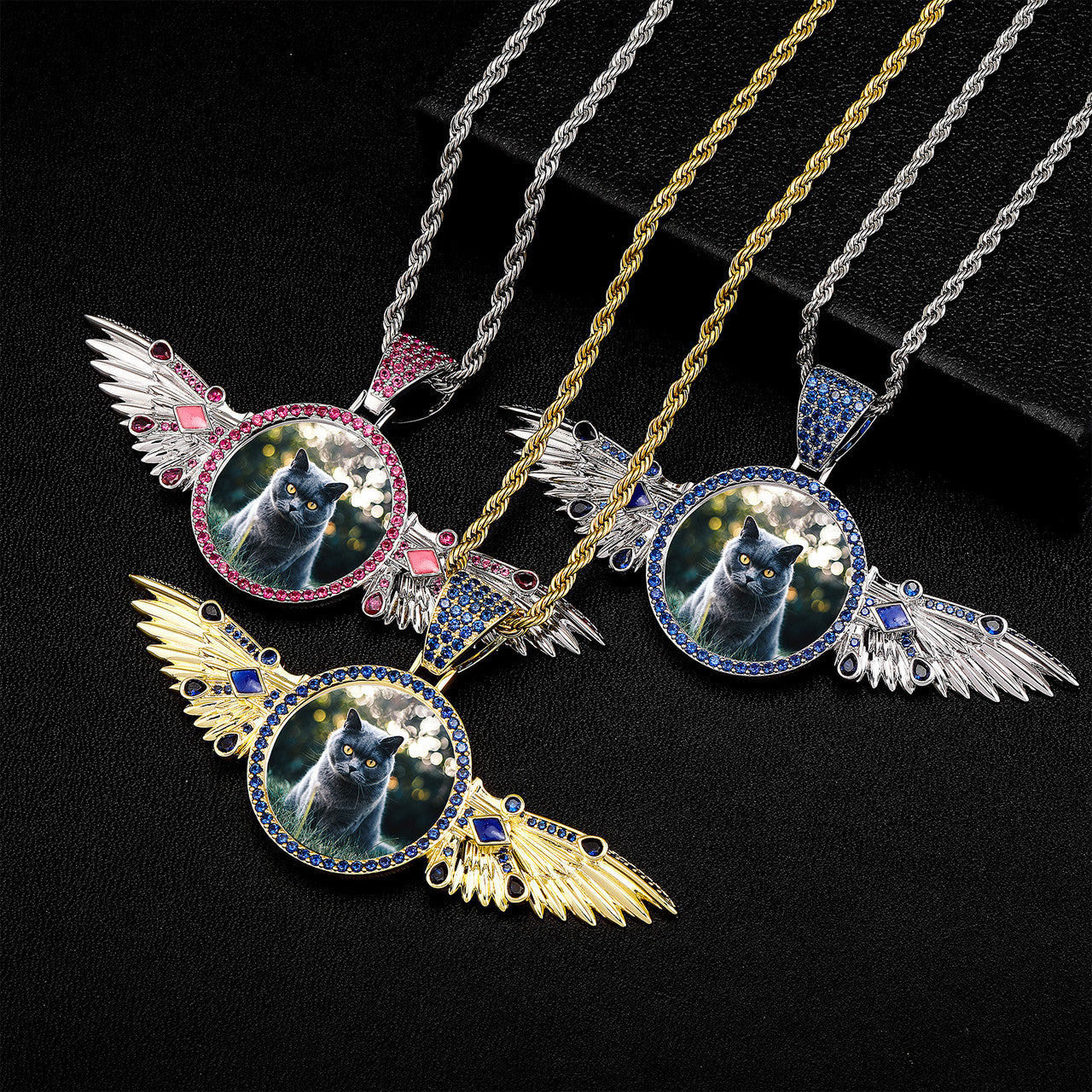 Angel Rise | Movable Wings VVS Diamond CZ Custom Photo Picture Hip Hop Pendant