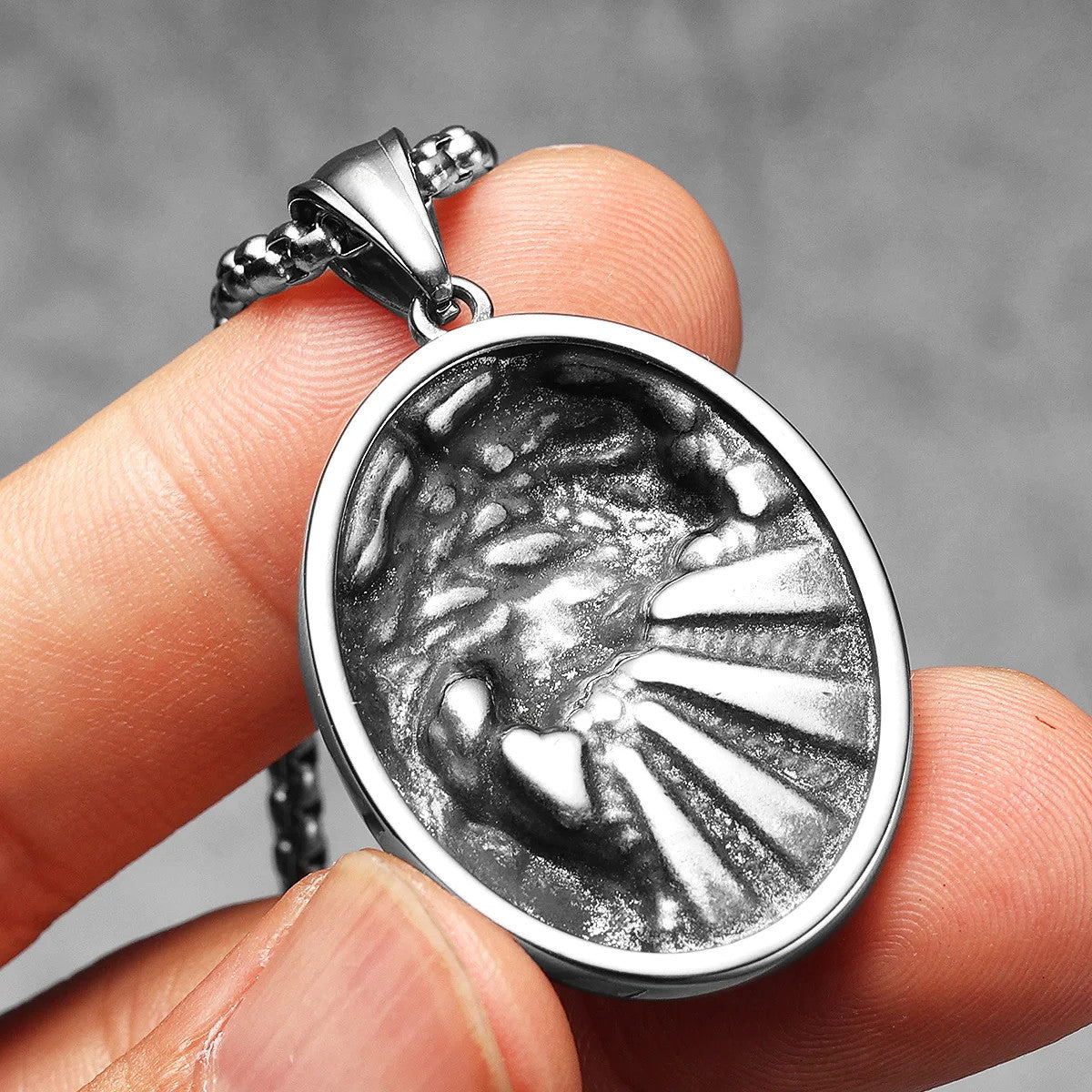 Rays Of Light | Solid Stainless Steel Christian Jesus Piece Powerful Amulet