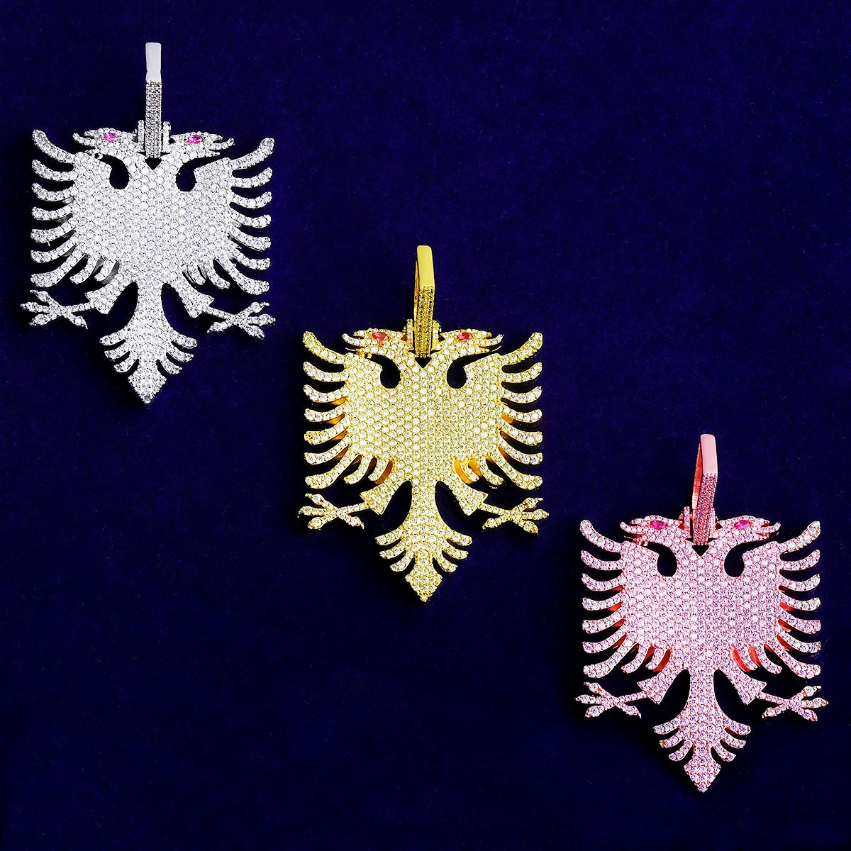 Double Eagle Crest | VVS Diamond CZ Symbol Of Freedom Iced Blinged Out Pendant