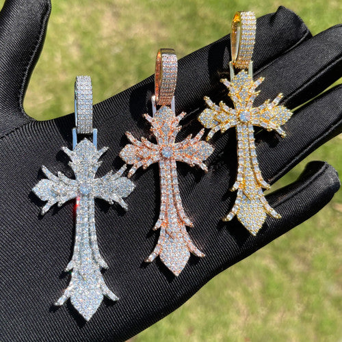 The Reversion | VVS Diamond CZ Baguette Designer Cross Hip Hop Pendant Chain