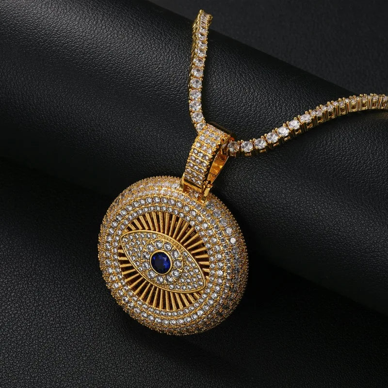 All Seeing Eye ll|Flooded Ice 24k 925 Silver Rose Gold 5AA+ Hip Hop Iced Pendant
