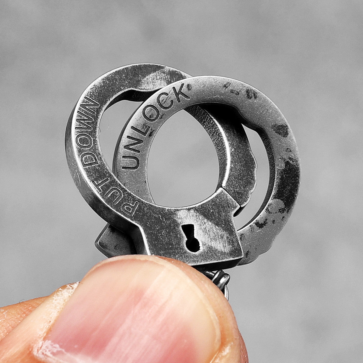 Vintage Handcuffs | No Fade Stainless Steel Hand Cuffs Pendant Chain Necklace