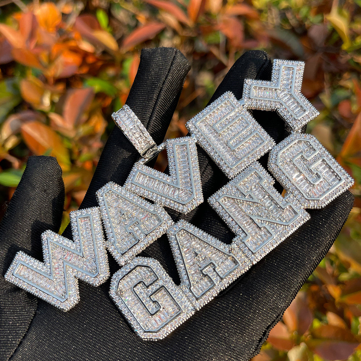 The Ice Breaker | Iced VVS Diamond CZ Baguette Blinged Out Nameplate Pendant