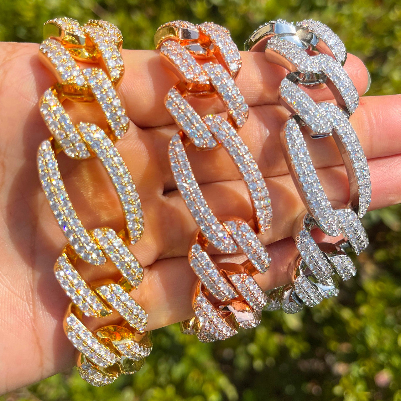 Cubaro | Cuban Link Figaro Mixed Prong Set Link VVS Diamond Hip Hop Bracelet