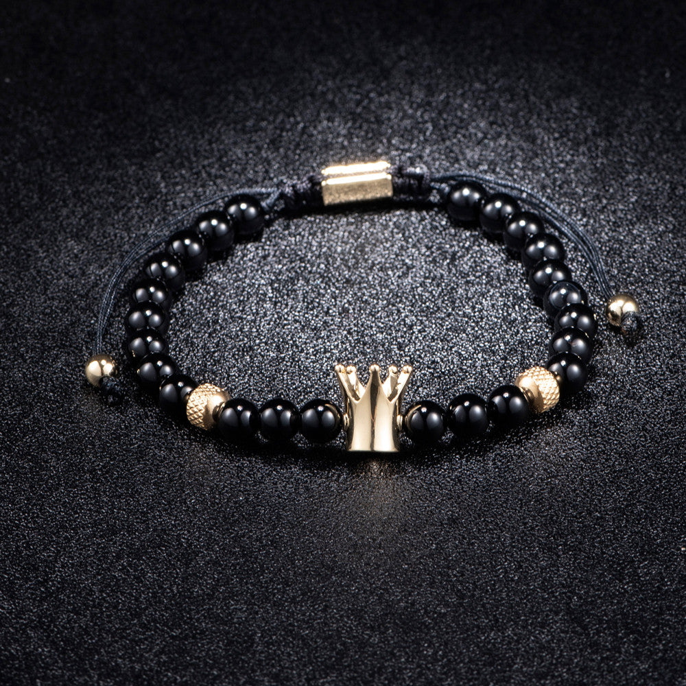Black Gold | Simulate Diamond Crown Lion Head Skull Adjustable Stainless Steel Luxury Bracelets