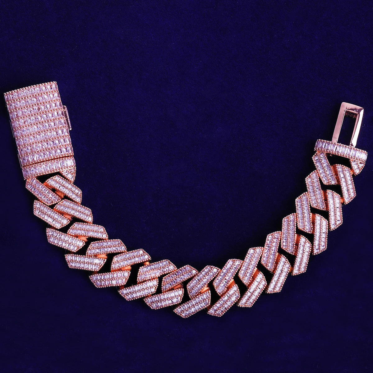 The 20MM Baguette |5AA+ VVS Diamond CZ 24k 925 Silver Hip Hop Bracelet