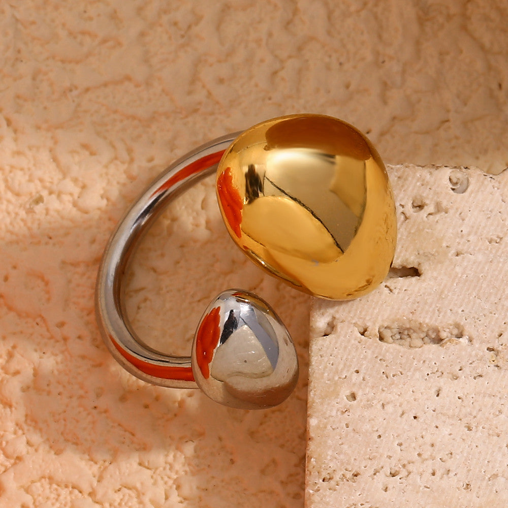 18k Gold Silver Two Tones Stainless Steel Joined Together Faithful Rings