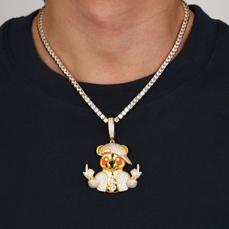 Luchini | VVS Moissanite Diamond Money Pouring From The Sky Hip Hop 925 Solid Pendant
