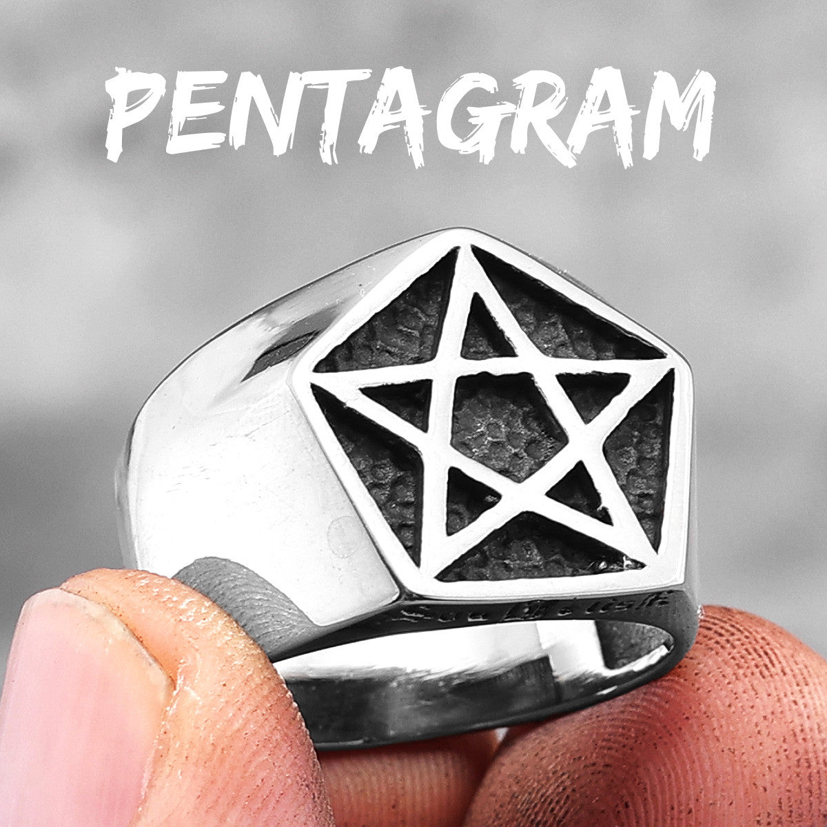 Pentagram | 316L No Fade Stainless Steel Mens Unique Personality Rings