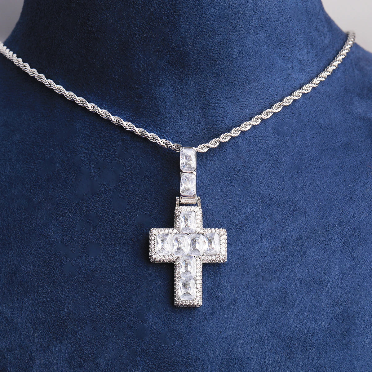 Baguette Cross | VVS Diamond CZ 5AA+ Stone Iced Blinged Out Hip Hop Cross Pendant