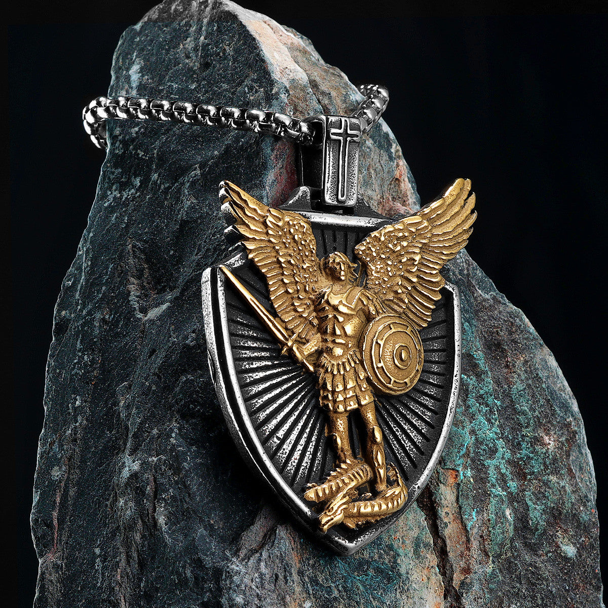 Saint Michael | 316L Stainless Steel Archangel Guardian Shield or Protection Pendant