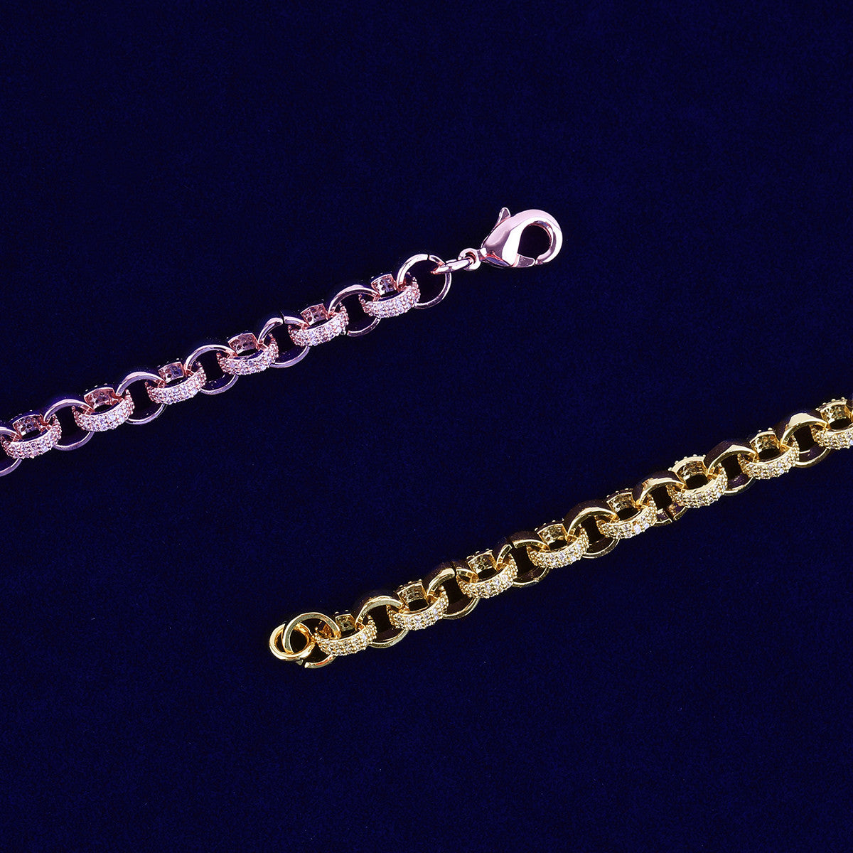 Iced Rolo | VVS Diamond CZ Prong Set 24k 925 Silver Rose Gold Hip Hop Chain Necklace