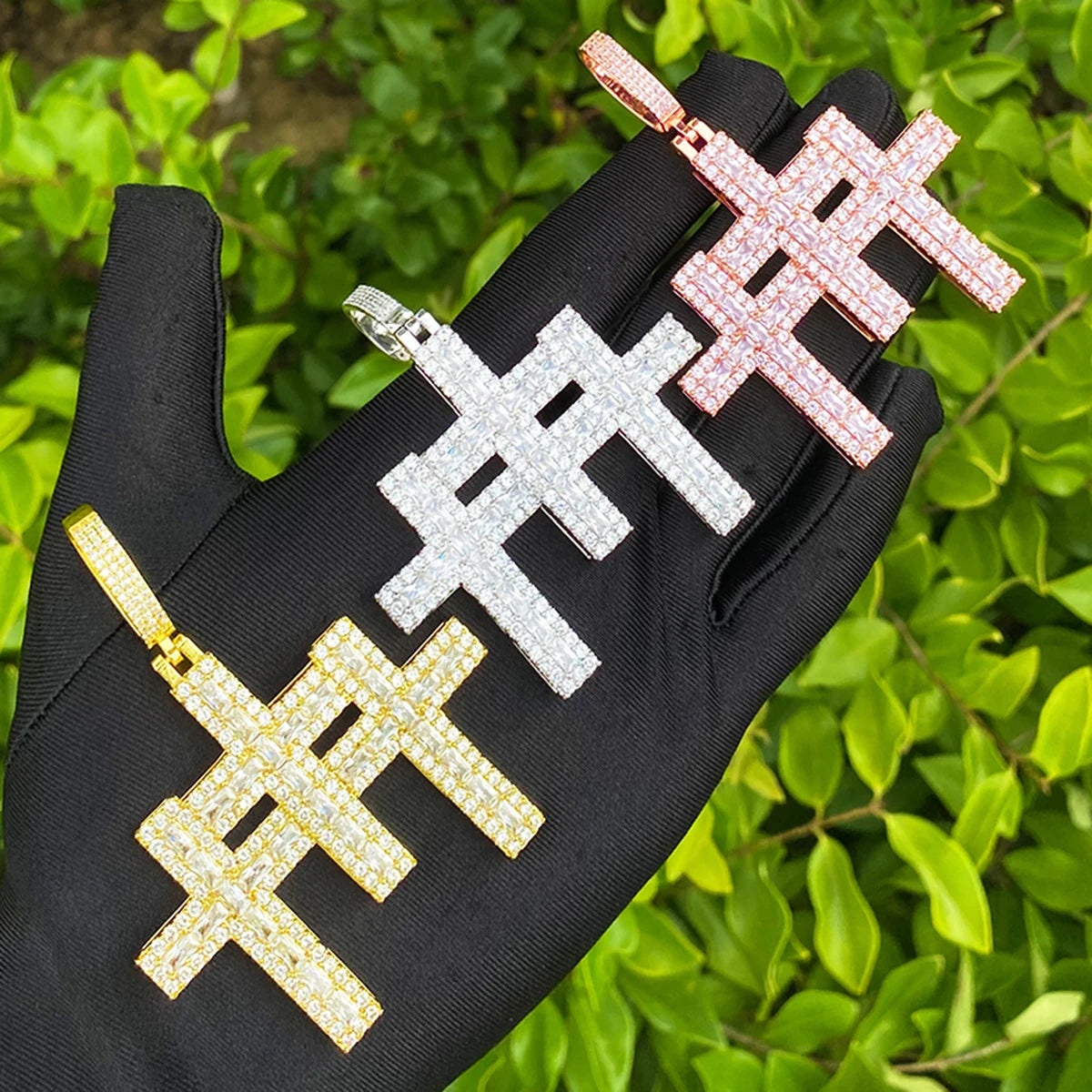 Holy Trinity ll | Flooded Ice VVS Diamond Iced Blinged Out Trinity Cross Pendant