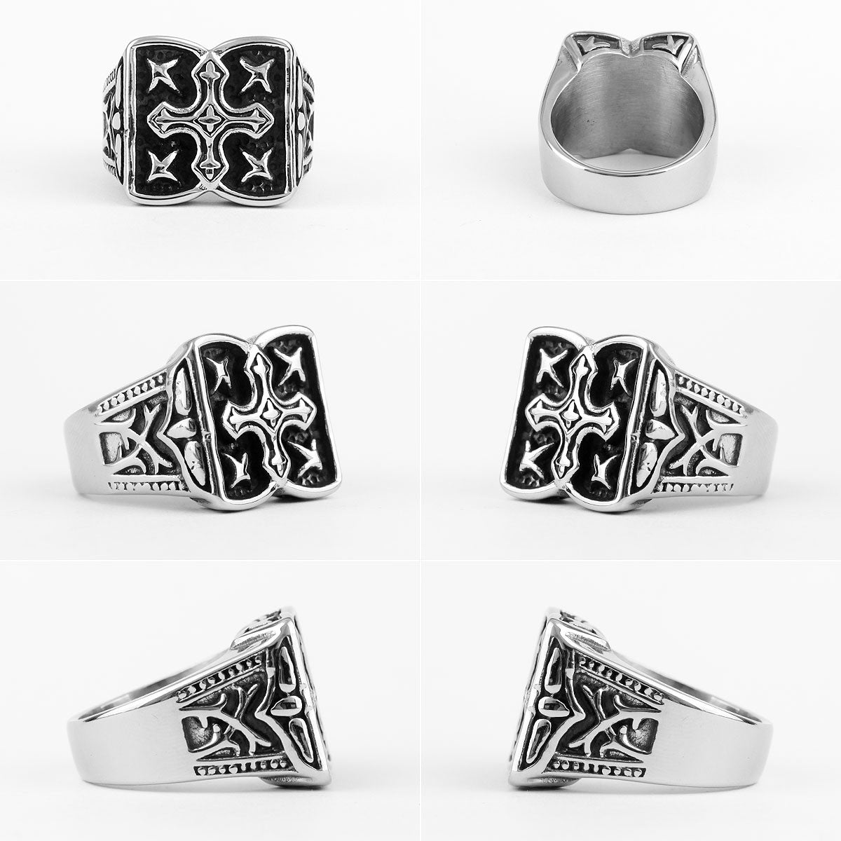 Faith | 316L No Fade Stainless Steel Talisman Faith Cross Unique Personality Rings
