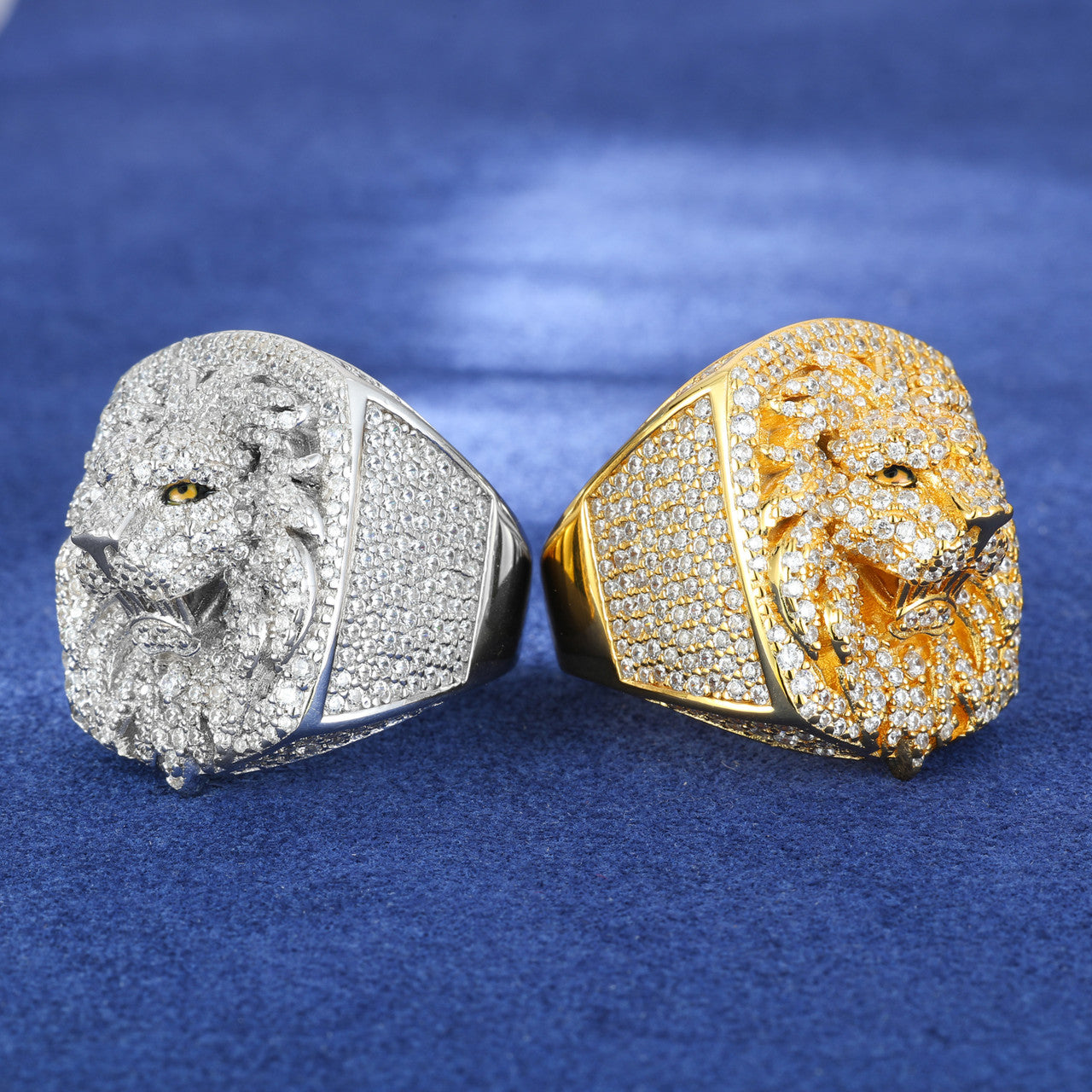 The Bold Lion | Moissanite VVS Diamond Lion Head Solid 925 Silver Hip Hop Rings