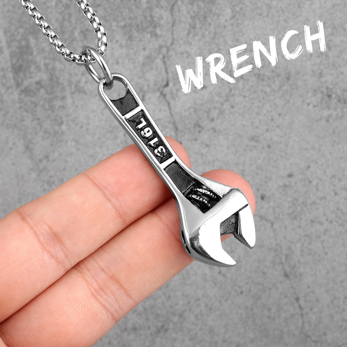 Worker Wrench | Men's Grease Monkey Adjustable Wrench Hip Hop Pendant