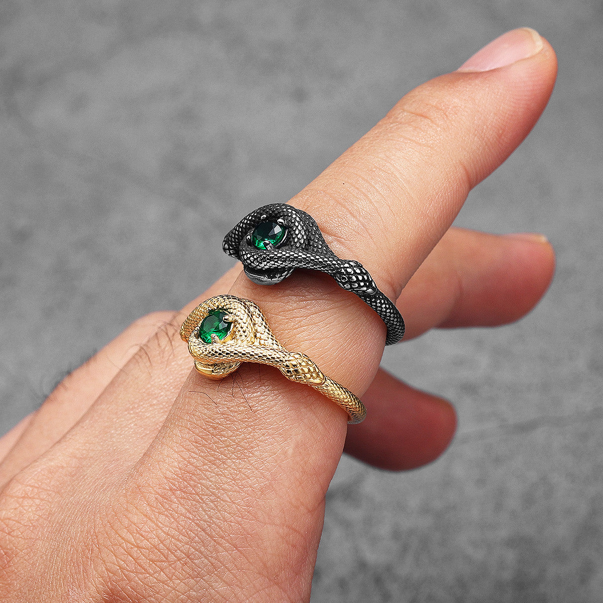 Snake Eye | Gemstone Viper No Fade Stainless Steel Street Wear Rings