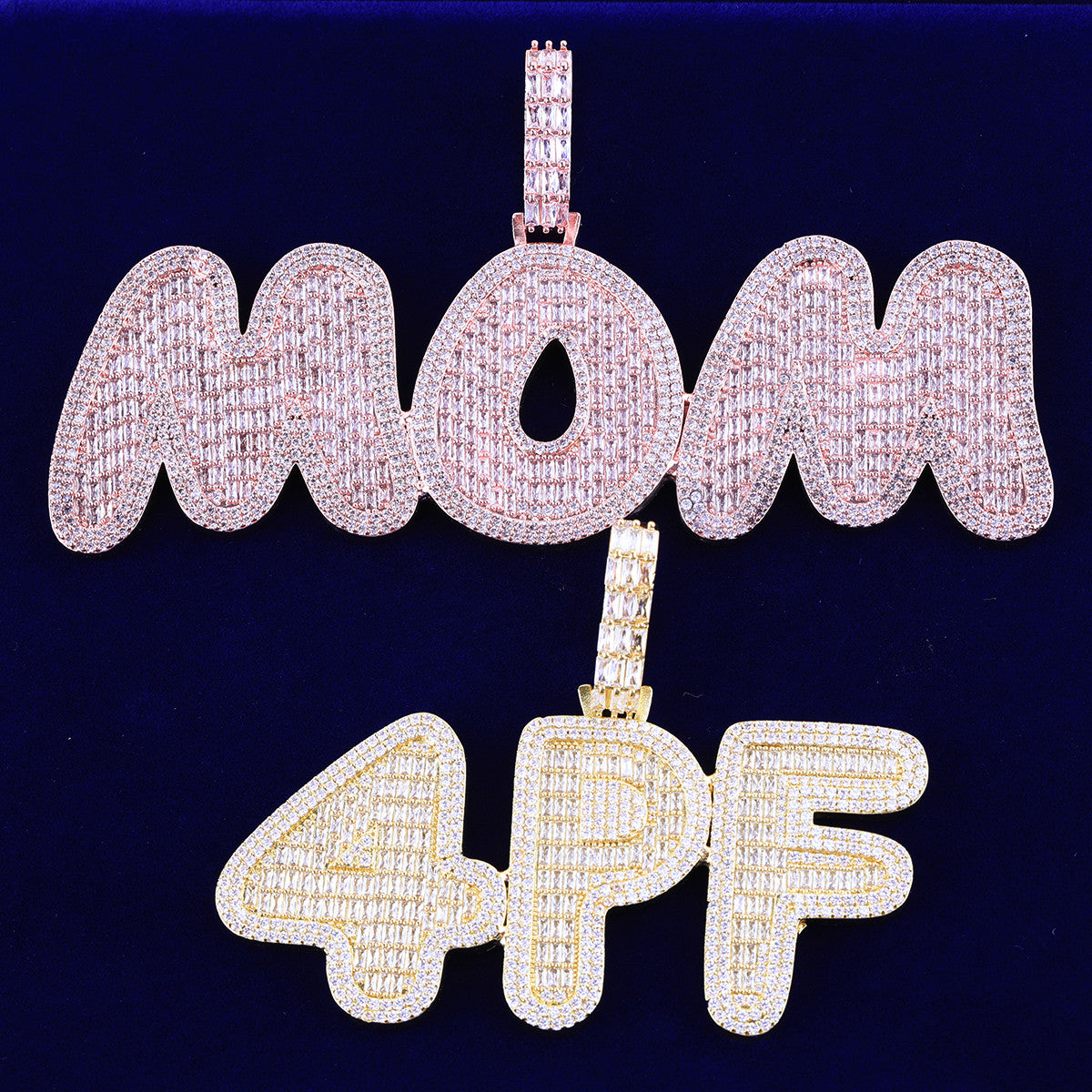 Bossed Up | 4 Prong Set VVS Diamond Baguette Hip Hop Custom Made Name Plate Pendant