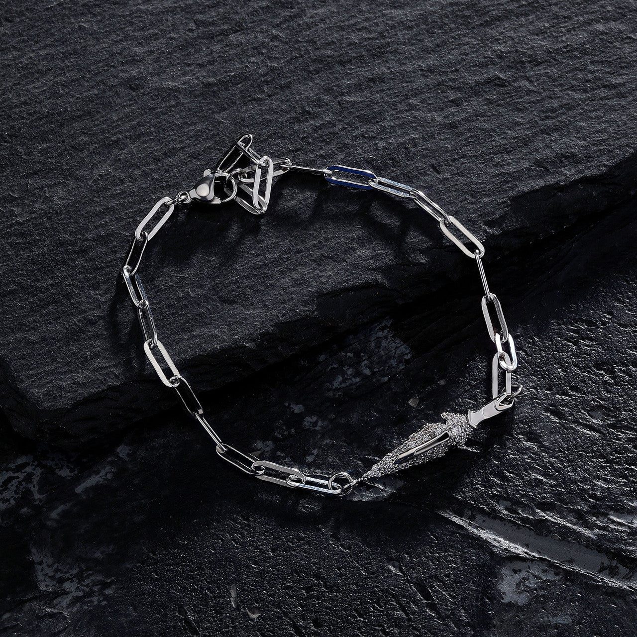 Slayer Dagger | Fashion VVS Diamond CZ Iced Blinged Out Designer Adjustable Bracelet