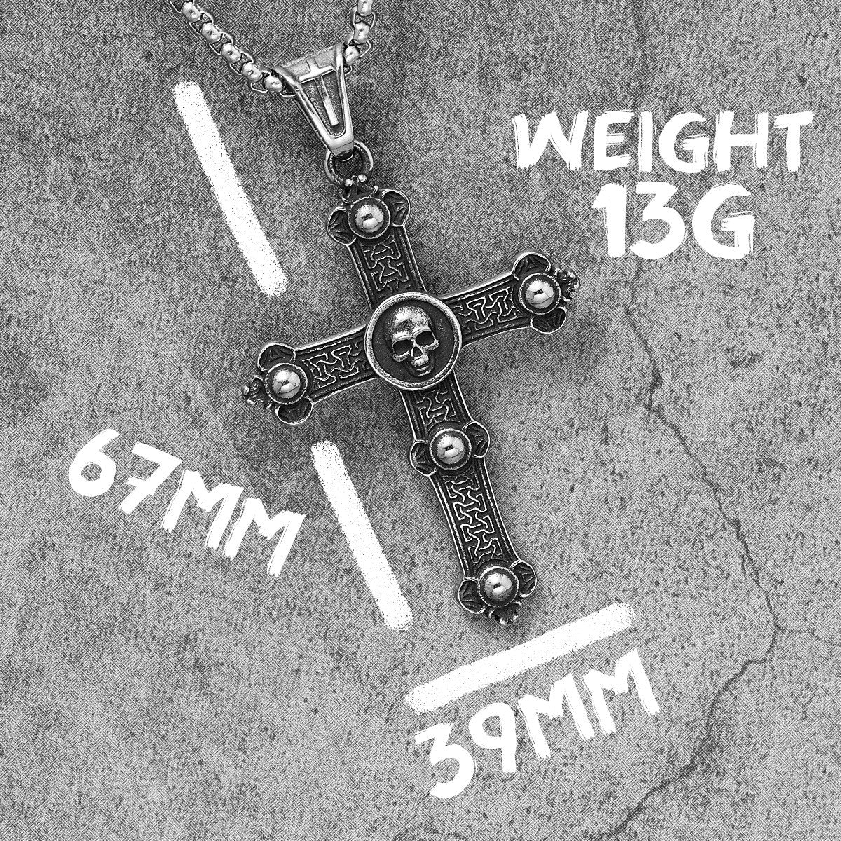 Skull Cross | 316L No Fade Stainless Steel Secret Society Cross Hip Hop Pendant