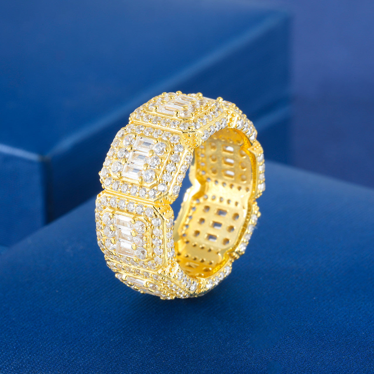 Shot Caller | Solid Silver 18k Gold Moissanite Diamond Luxury Hip Hop Mens Rings