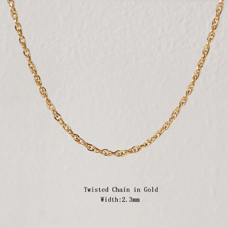 18k Gold Stainless Steel Thin Delicate Link Flower Coin Cuban Chain Layered Necklace