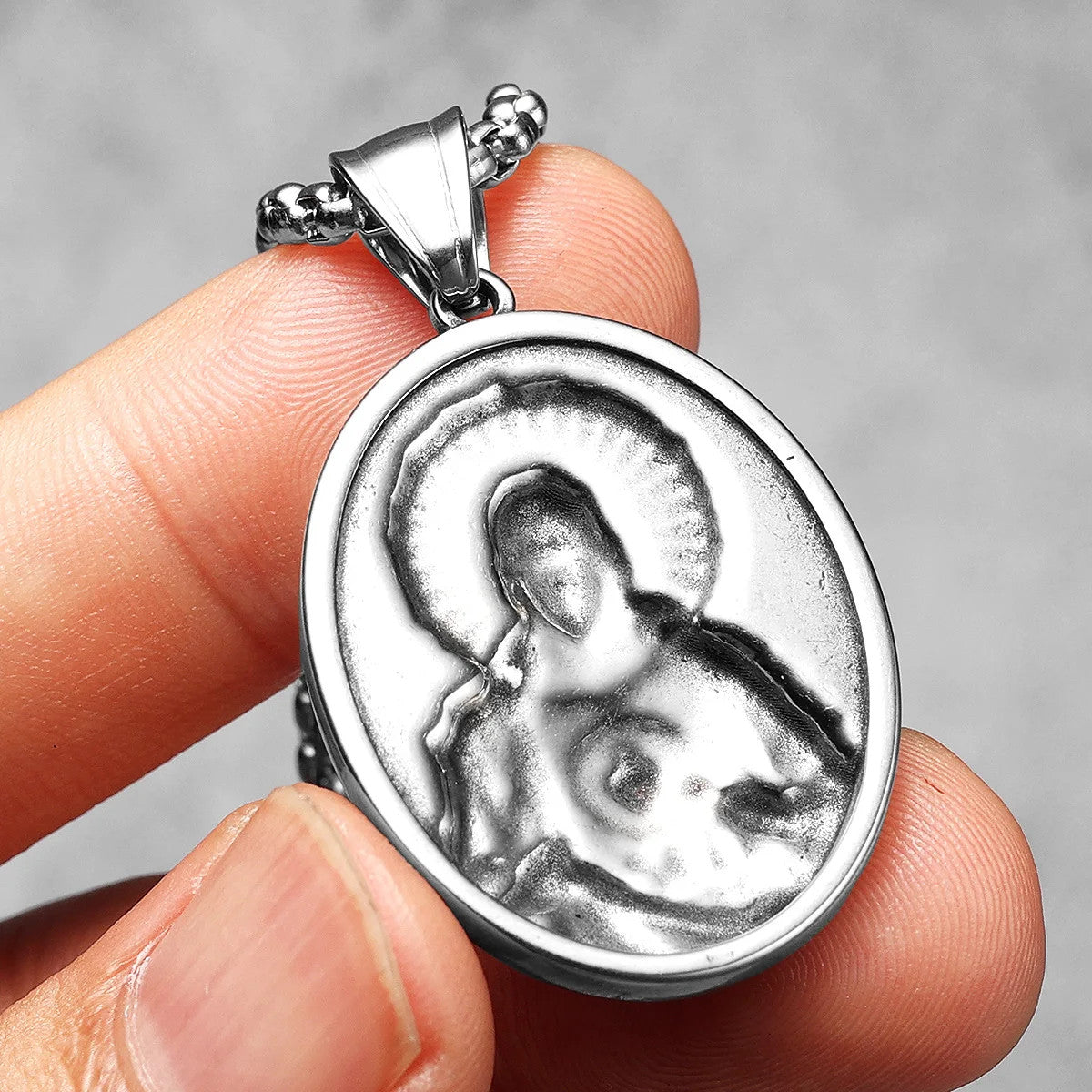 The Christ Collection | Christian Jesus Heart Solid Stainless Steel Spiritual Pendants