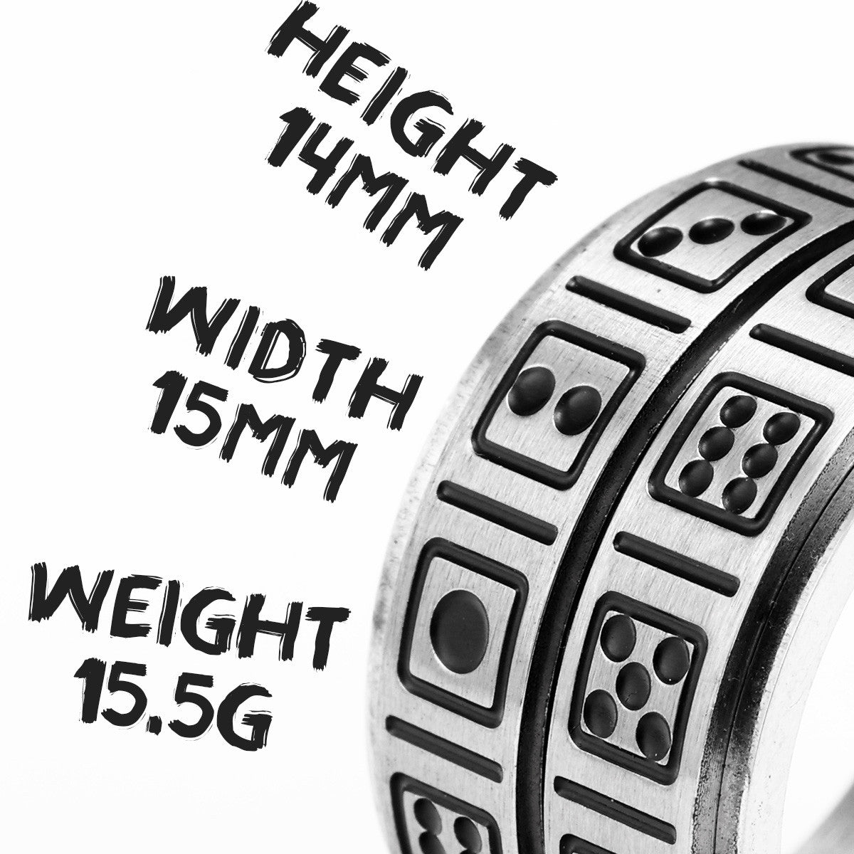 Dice Sieve | 316L No Fade Solid Stainless Steel Lucky Amulet Rotating Dice Ring