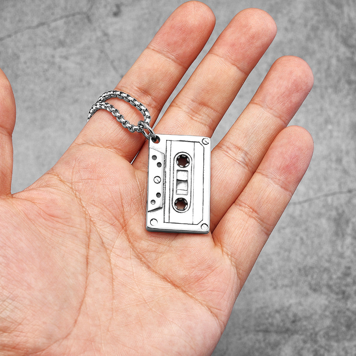 Mix Tape | 316L No Fade Stainless Steel Hip Hop Mixtape Rock Cassette Tape Pendant