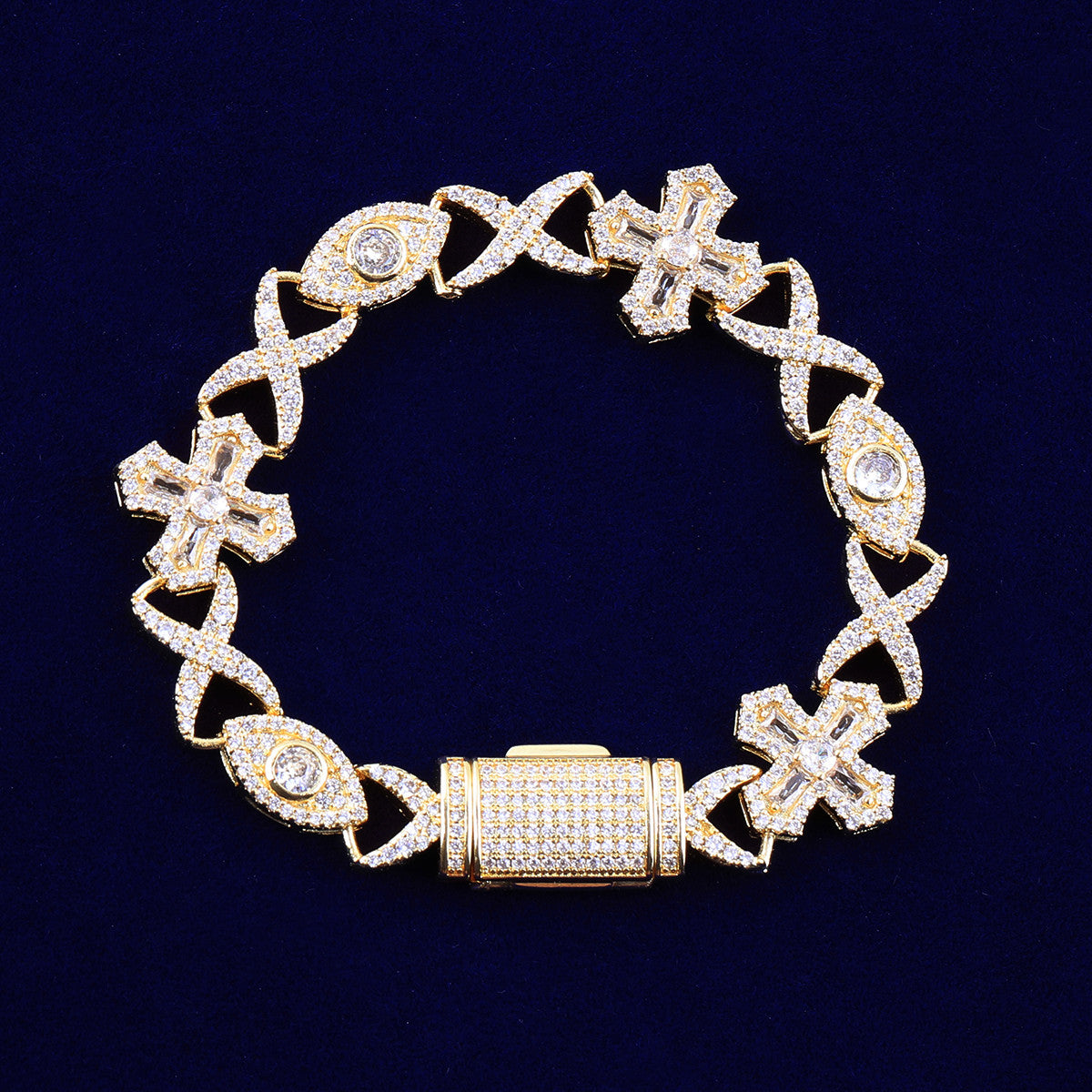 Infinity Eternal | VVS Diamond CZ Cross All Seeing Eye Infinite Bling Bracelet