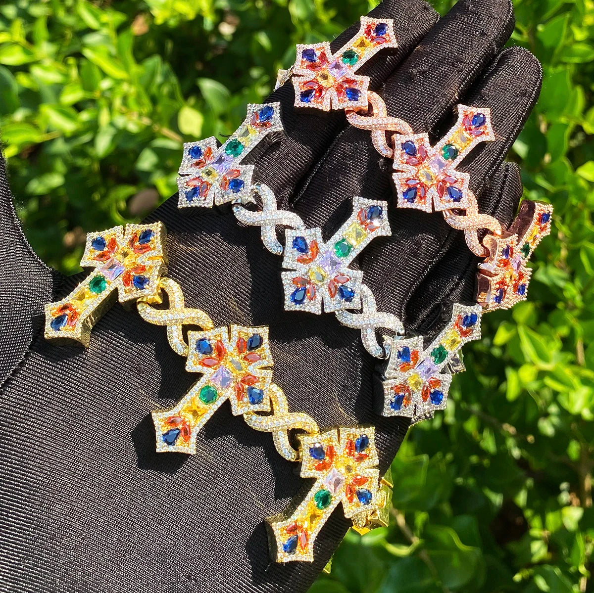 Star Fort Cross | VVS Diamond CZ Gemstone 5A+ Hip Hip Iced Blinged Out Bracelets